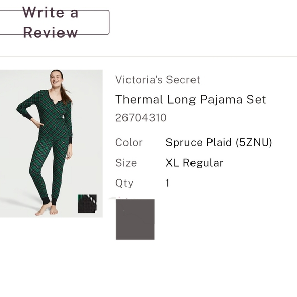 Victoria's Secret Thermal Long pajamas set NWT - Picture 2 of 3